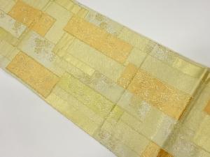 短冊に草花模様織出し袋帯